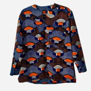Unbranded custom African fabric print top ptp 22.5”